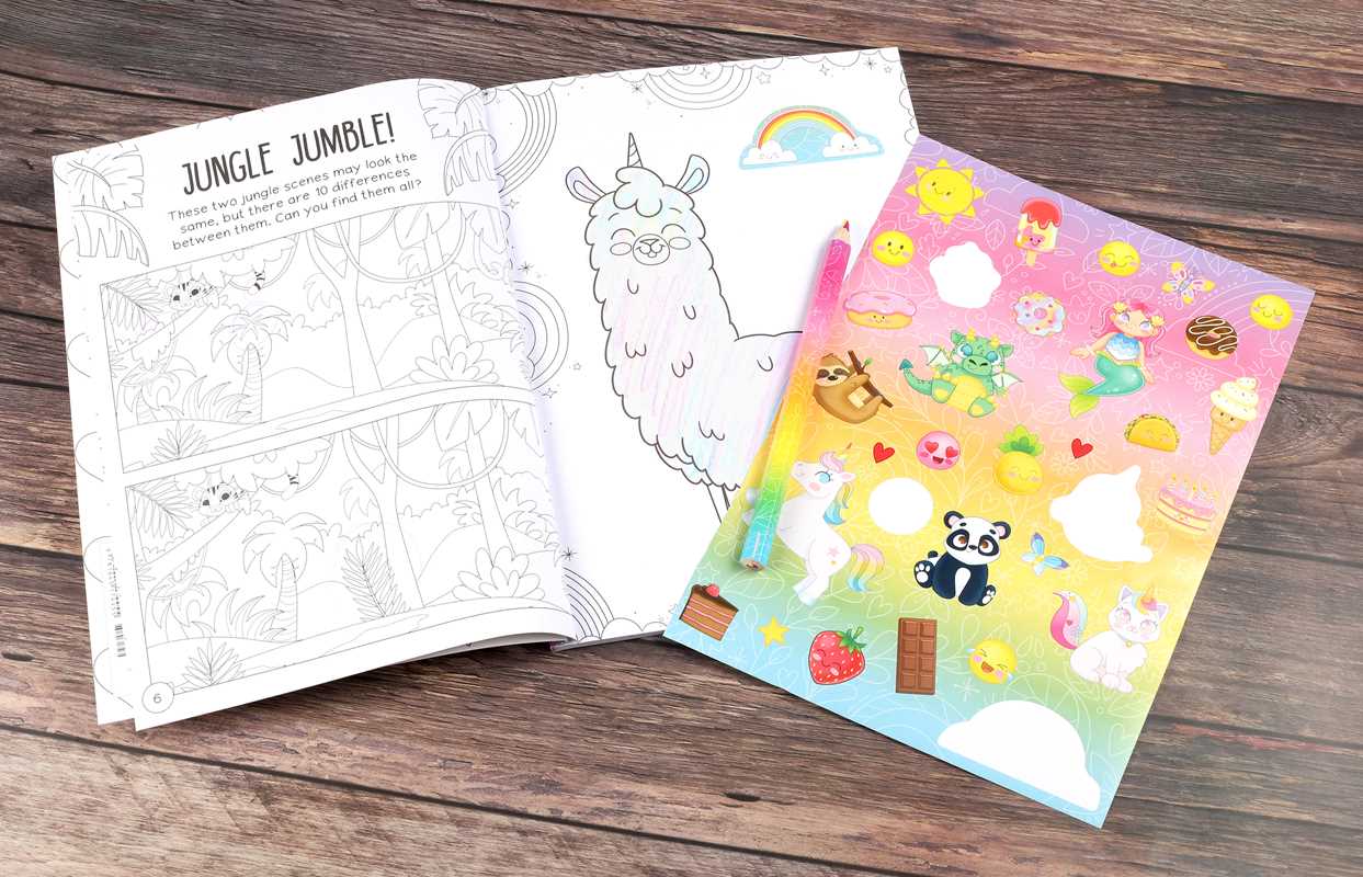 Color Me Cute! Coloring Book with Rainbow Pencil by