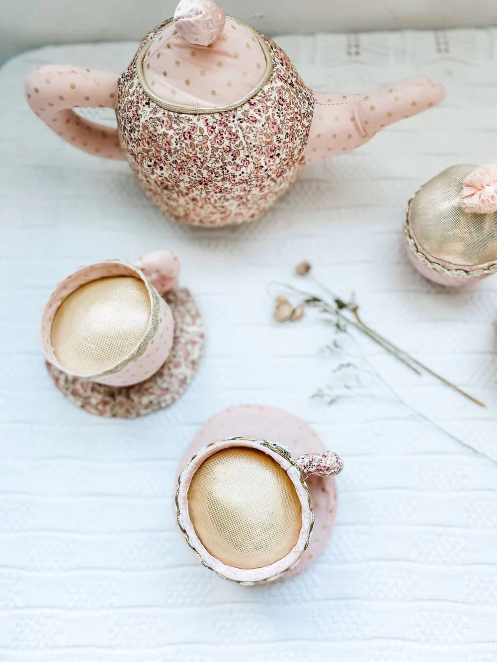 MON AMI FLORAL STUFFED TOY TEA SET