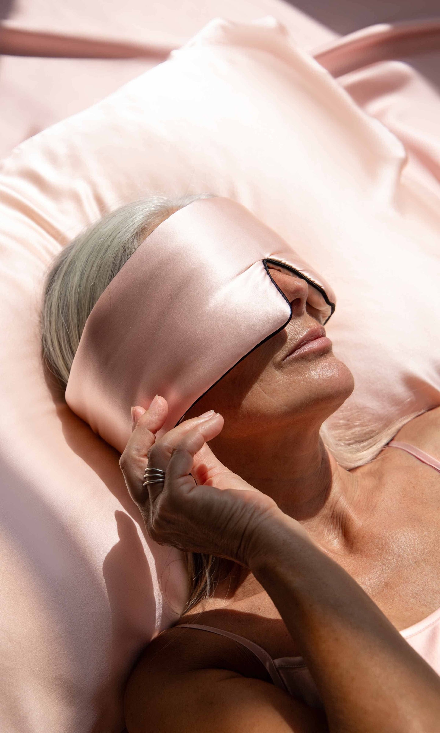 Sunset Pink Pipe Dreams Silk Sleep Mask