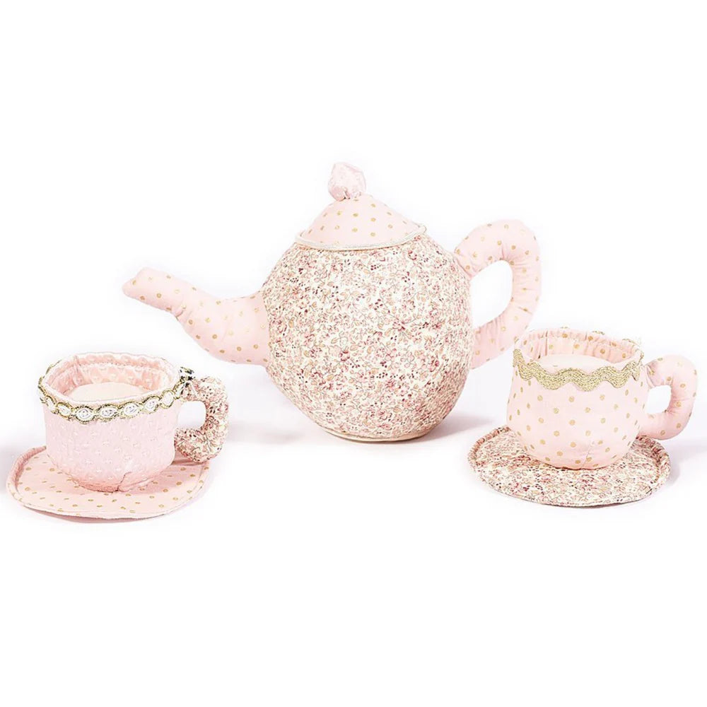 MON AMI FLORAL STUFFED TOY TEA SET