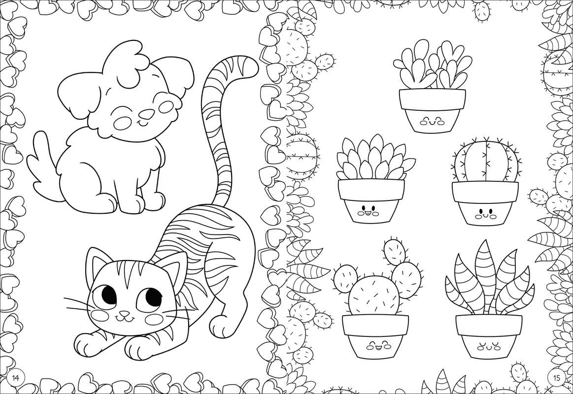 Color Me Cute! Coloring Book with Rainbow Pencil by
