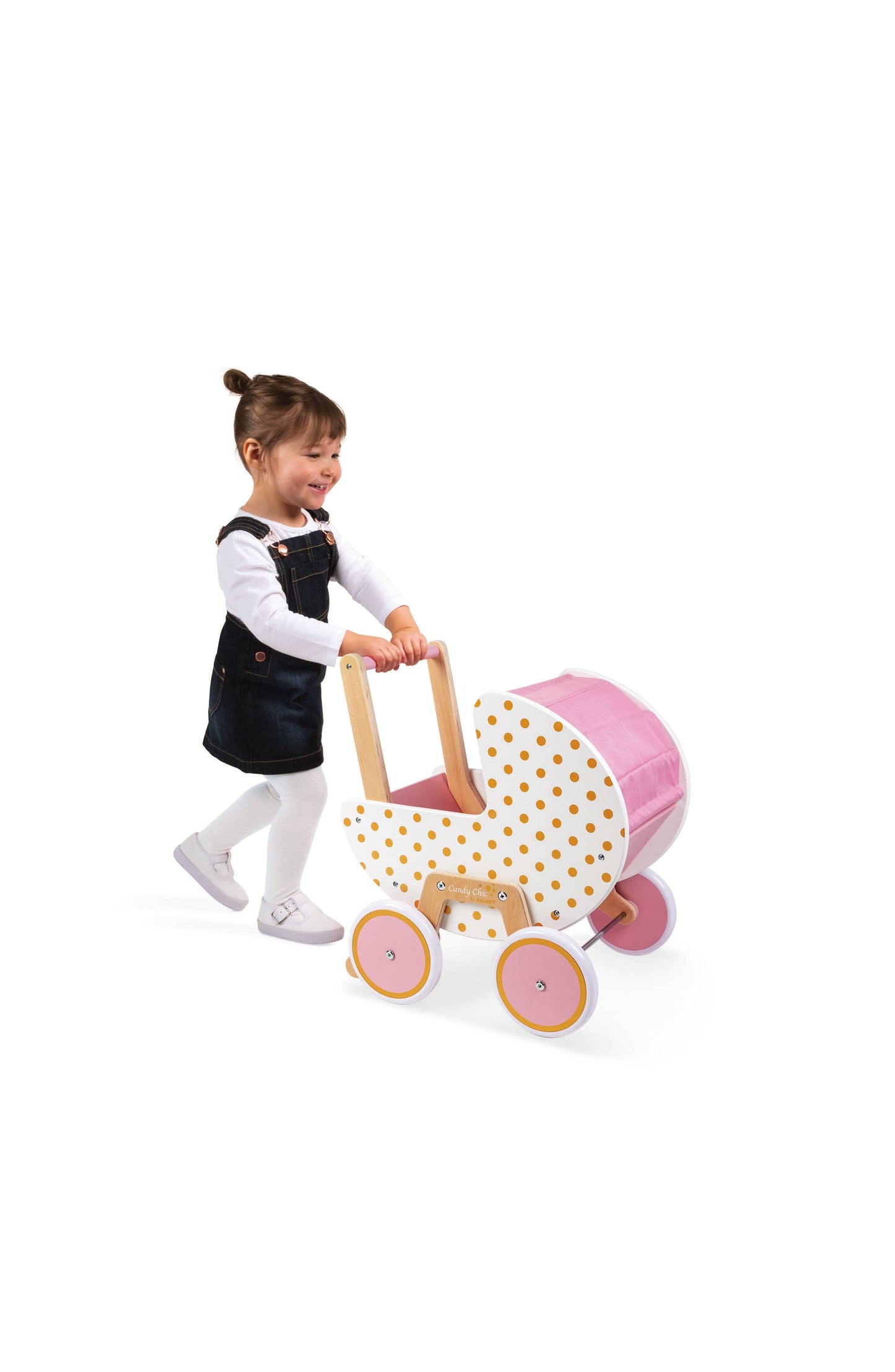 Wooden Doll's Pram with blanket & pillow Age 1.5ys- 3 yrys