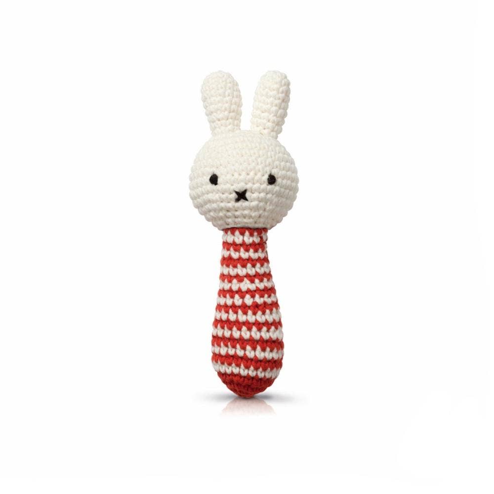 Just Dutch Us Miffy Handmade Crochet Baby Rattle With Music 0+