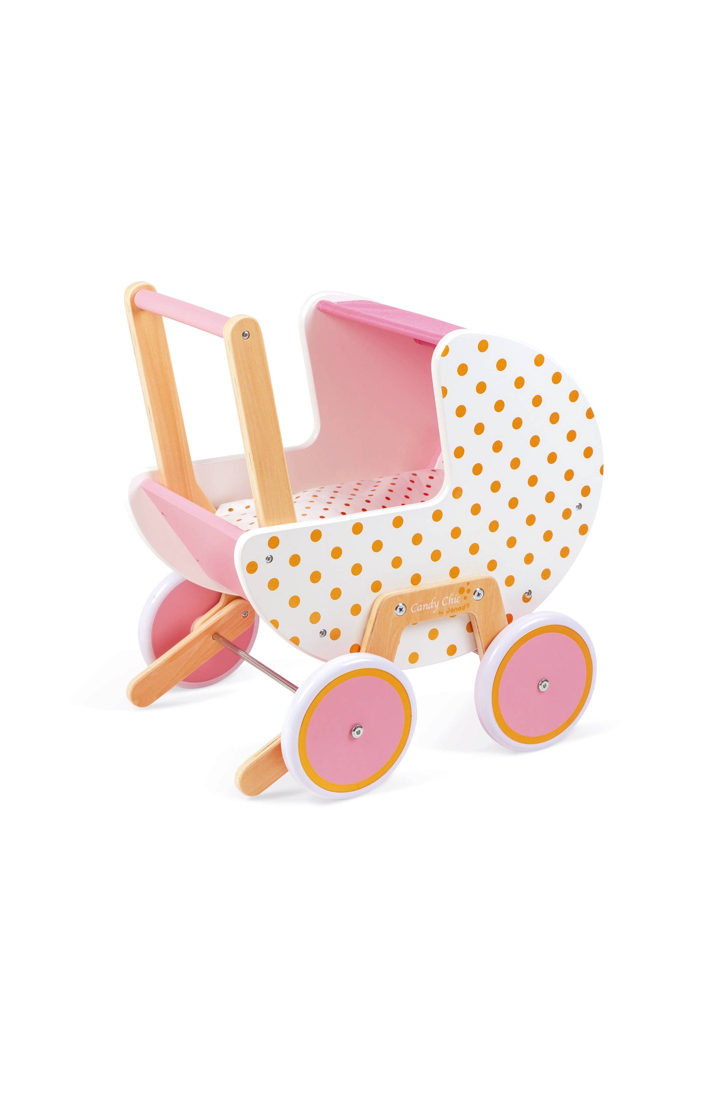 Wooden Doll's Pram with blanket & pillow Age 1.5ys- 3 yrys