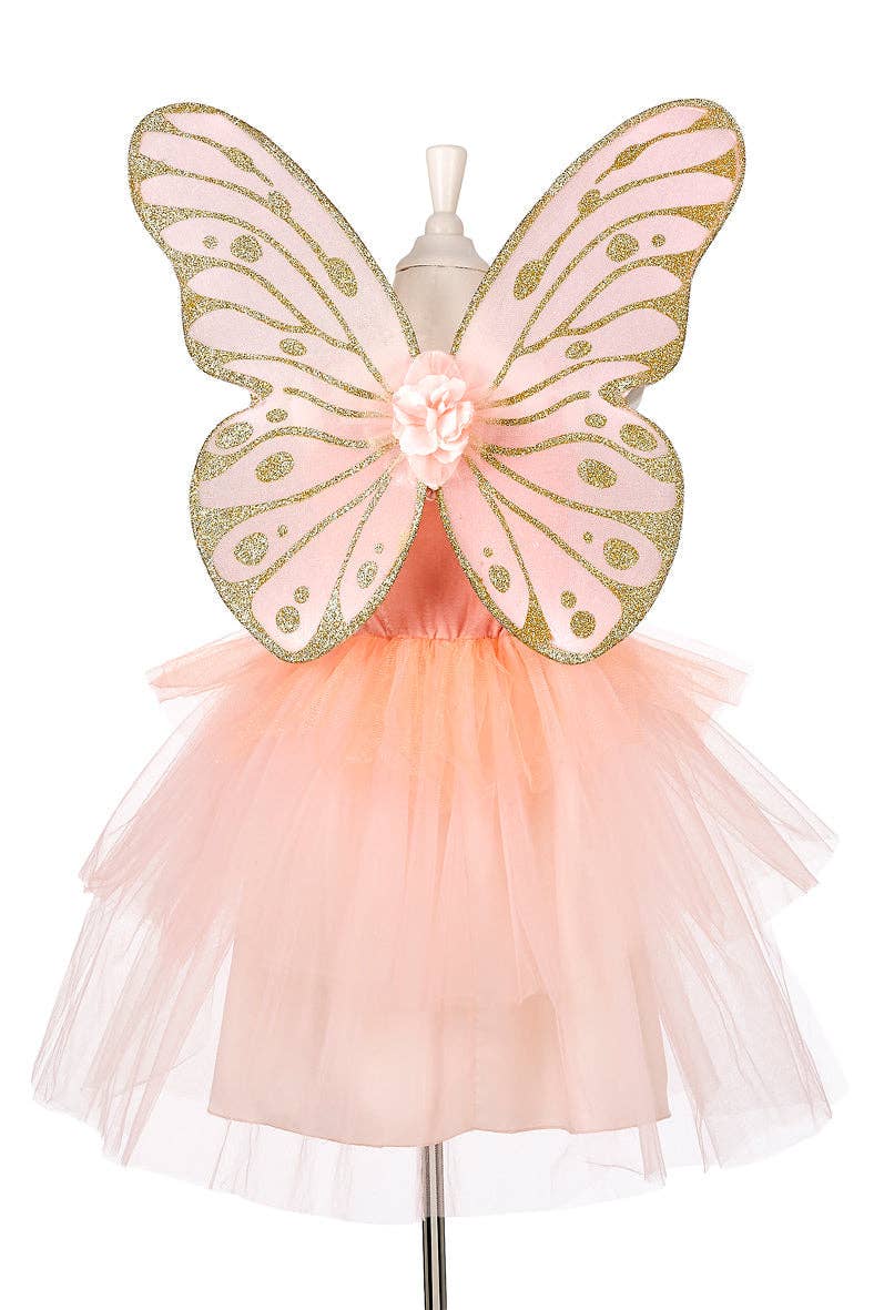 Fairy in Pink Costume- Annemarie - Velvet Dress with Tulle and wings