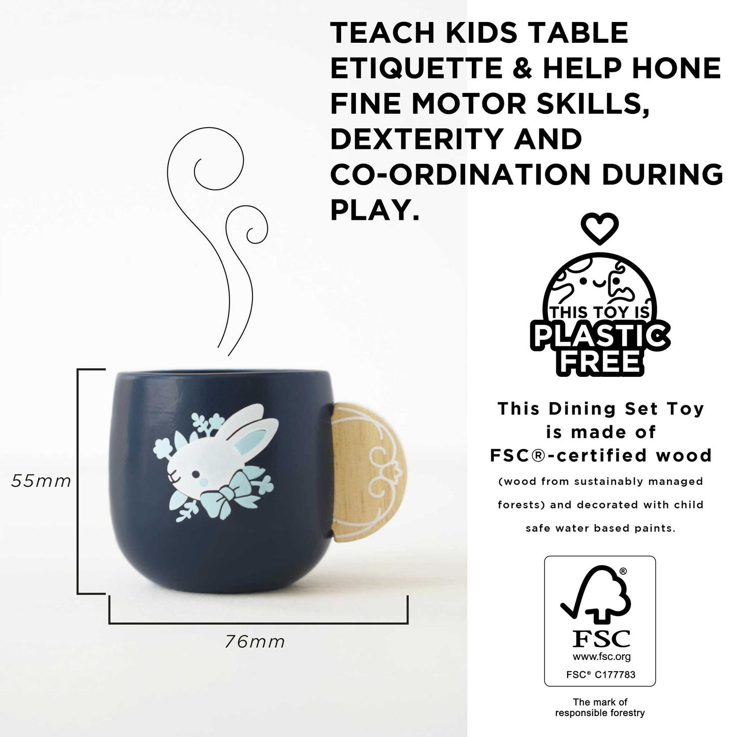 Le Toy Van Pretend Play Wooden Cutlery Dining Set 2 years+