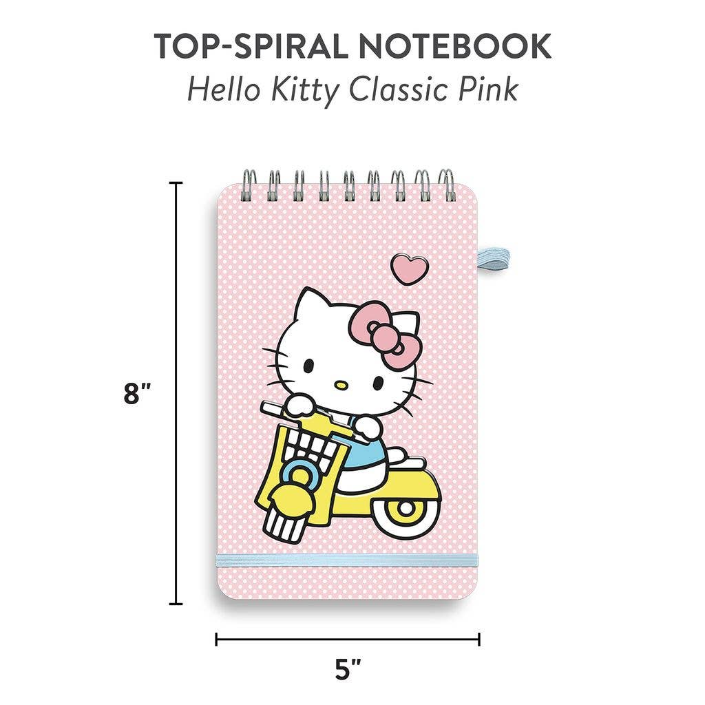 Hello Kitty Classic Pink Top-Spiral Notebook with Pen Loop