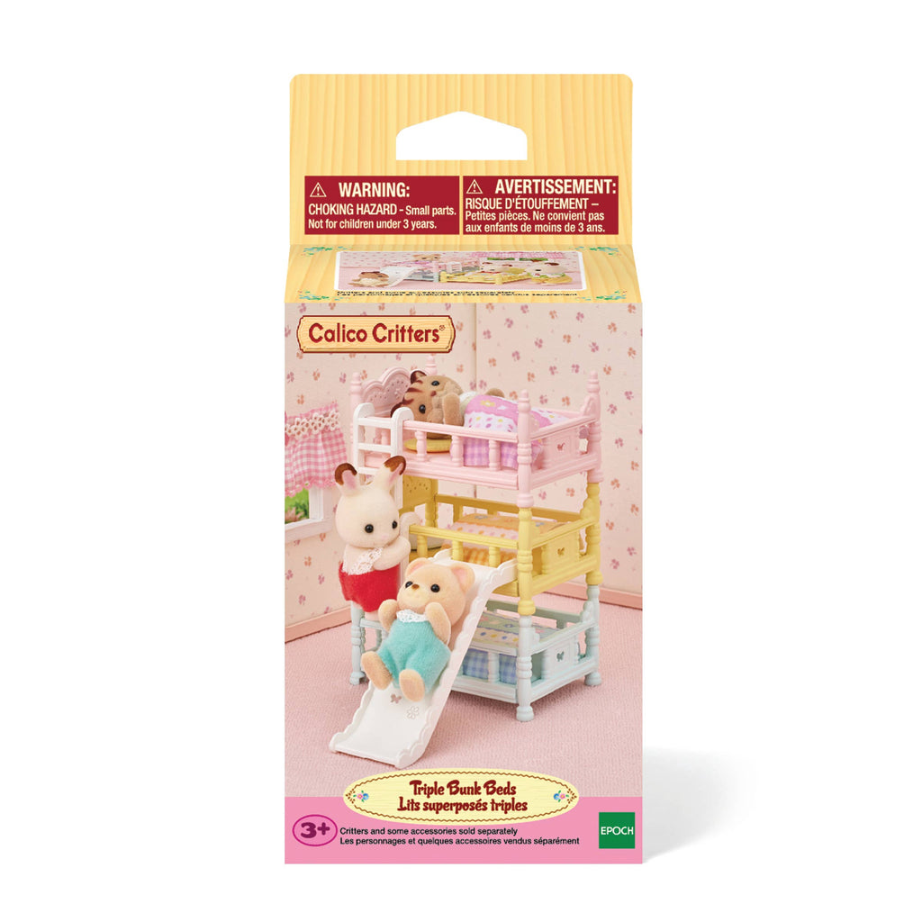 Calico Critters Triple Bunk Beds, Dollhouse Furniture Set