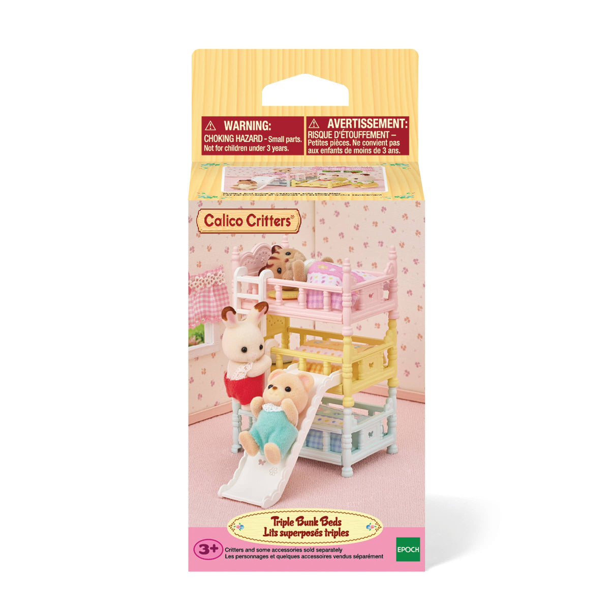 Calico Critters Triple Bunk Beds, Dollhouse Furniture Set