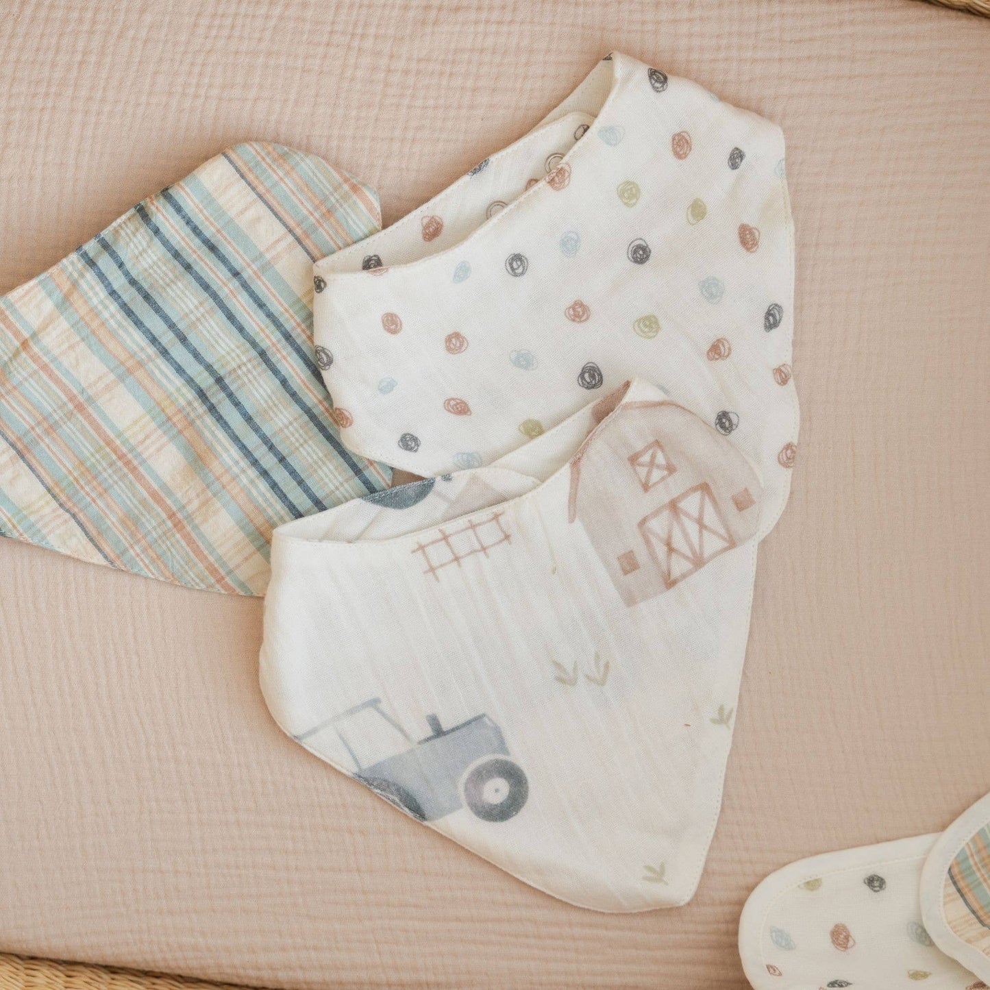 Charlie 3-pc. Farmhouse Tractor Bib set