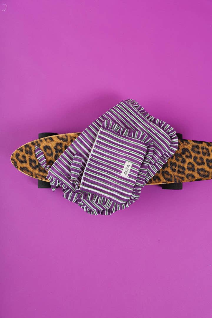 Small Purple Stripe Pouch