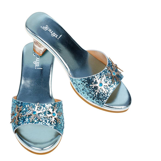 Ice queen, High heel for kids metallic light blue (3 sizes)