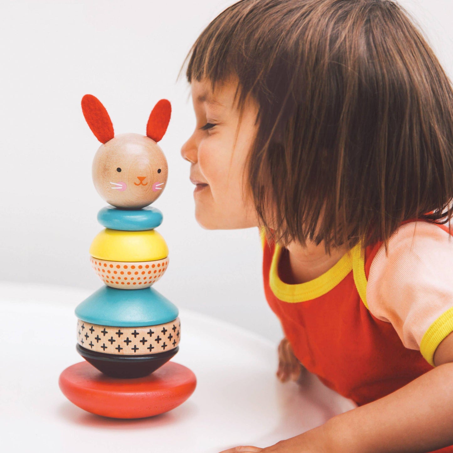Petit Collage - Wooden Rabbit Stacker Toy