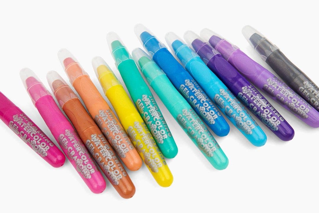 Sparkle twistable 12 glitter colors watercolor gel crayons