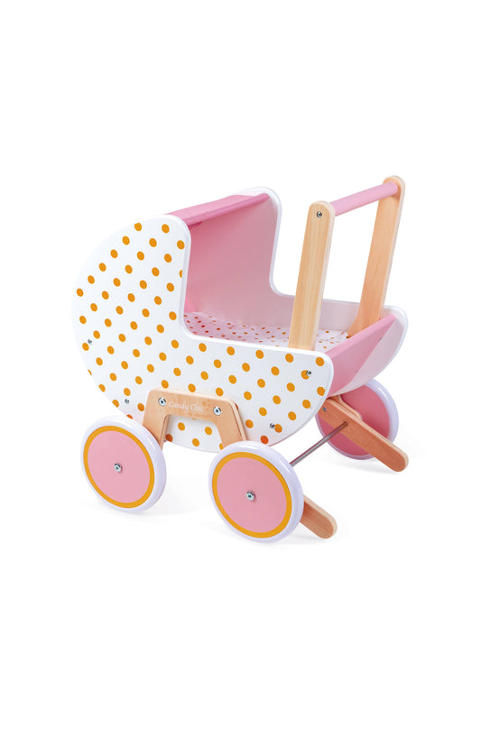 Wooden Doll's Pram with blanket & pillow Age 1.5ys- 3 yrys