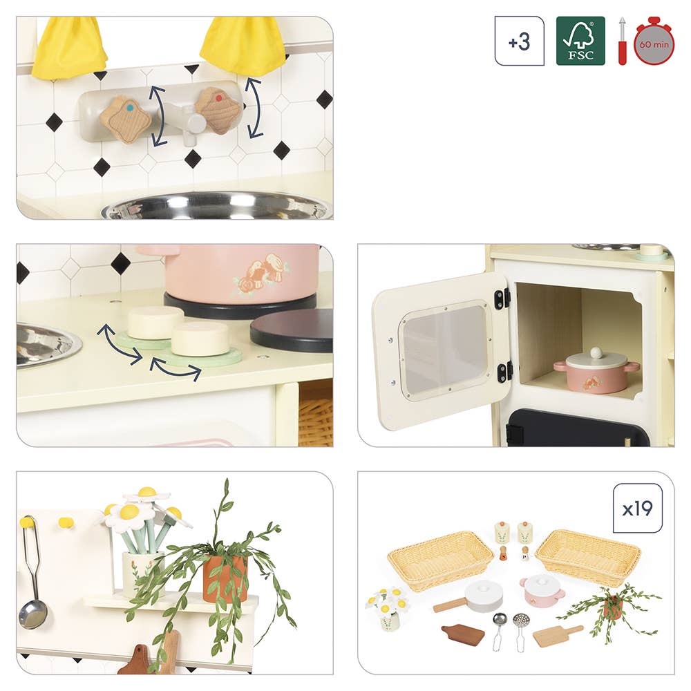 Janod Cottage Big Cooker Pretend Kitchen Age 3+