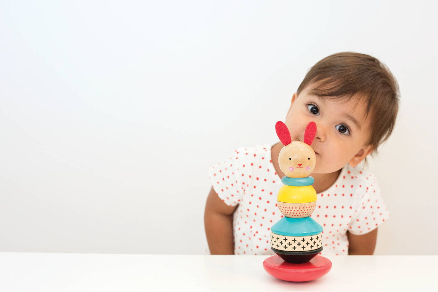 Petit Collage - Wooden Rabbit Stacker Toy