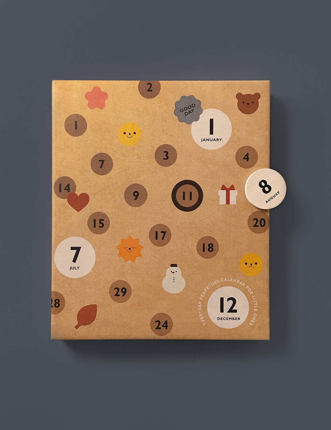 Wooden Wall Everyday Perpetual Calendar for Little one  with magnets 3yrs+