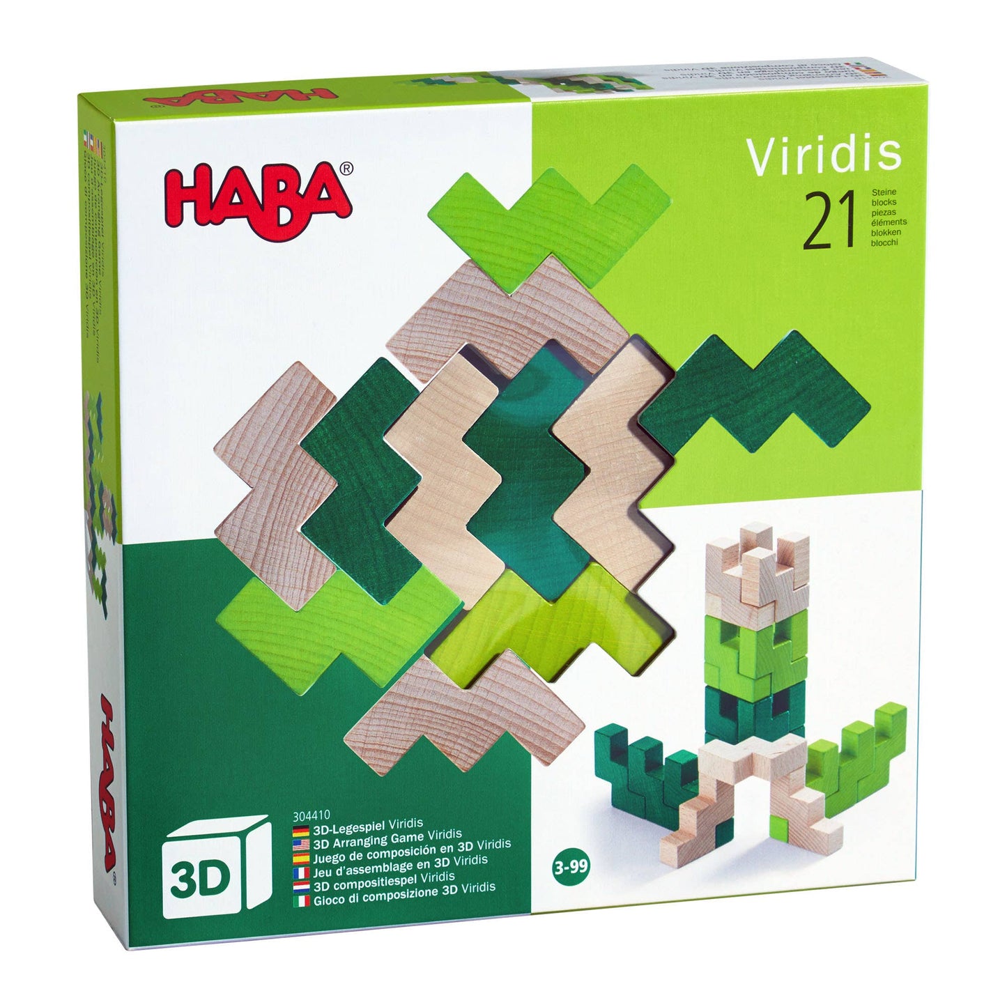 3D Viridis 21 Wooden Blocks Stacking Game