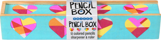 Quilted Heart - 12 Wooden Color Pencil with Box