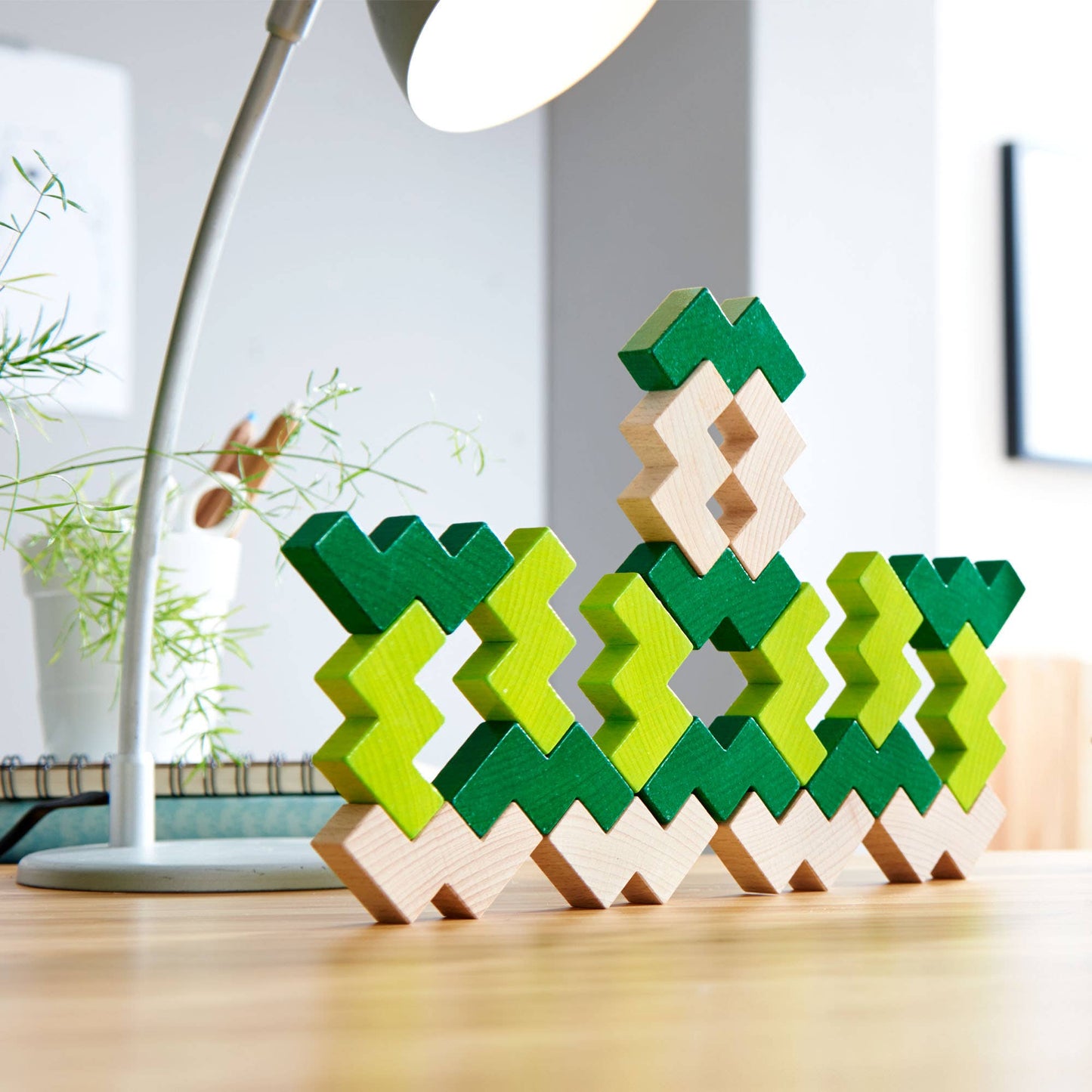 3D Viridis 21 Wooden Blocks Stacking Game