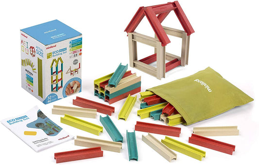 Miniland Educational - ECO Beams Building Set - STEM - Construcion Set - Ecofriendly - Wood Plastic Composition
