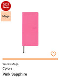 Hobonichi Techo 2027 Weeks MEGA Colors: Pink Sapphire Hardcover Book / Weekly Horizontal / ENG edition