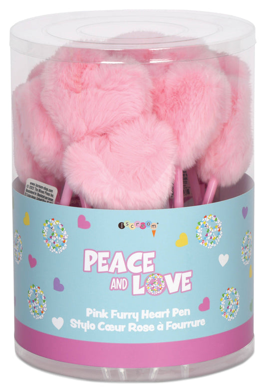 PINK FURRY HEART PENS