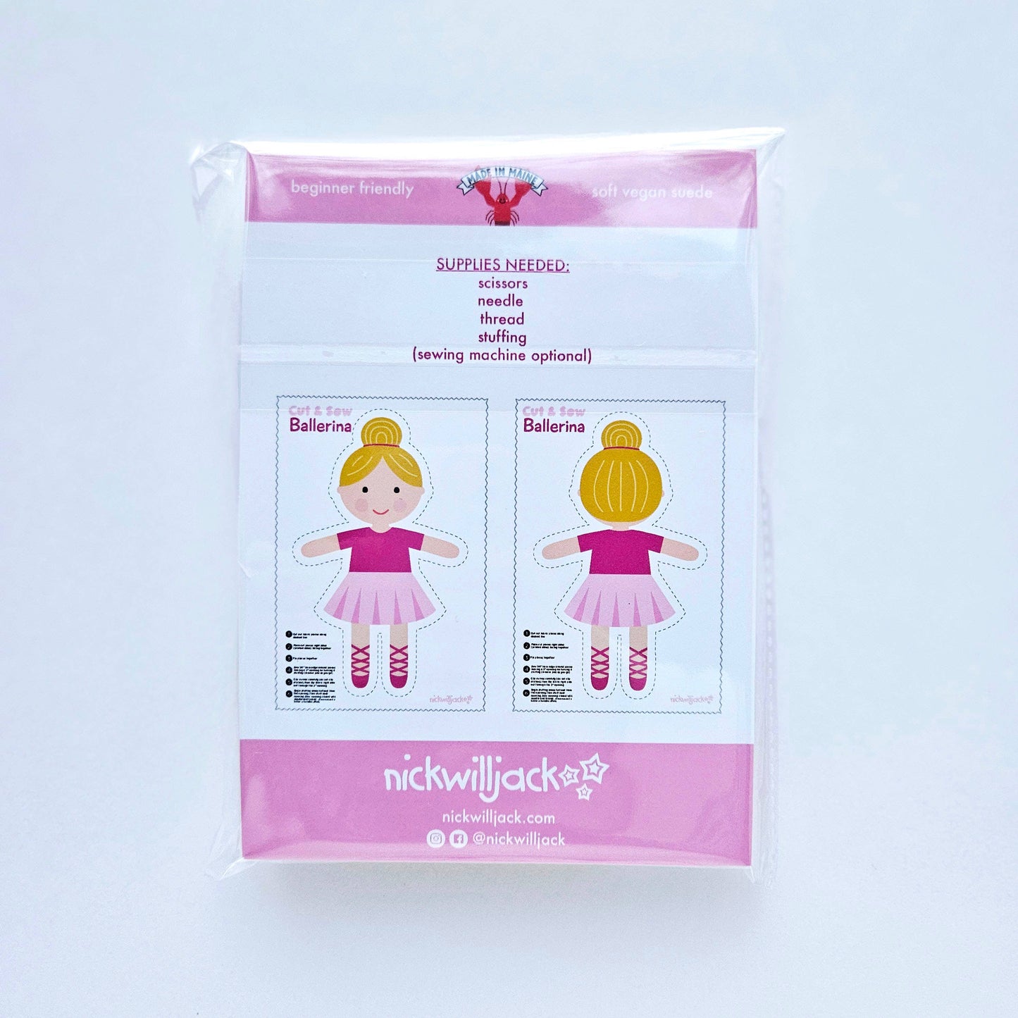 Cut & Sew Ballerina Plush Doll – Easy Sewing Craft Kit