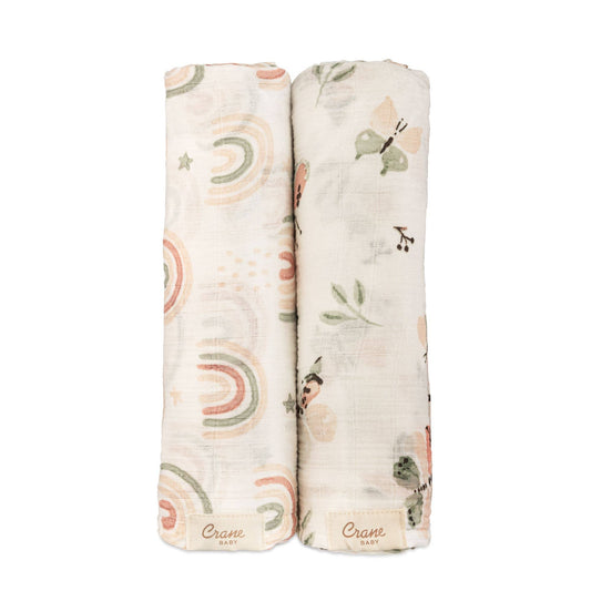 Parker 2-pc. Swaddle Set (Butterfly/Rainbow)