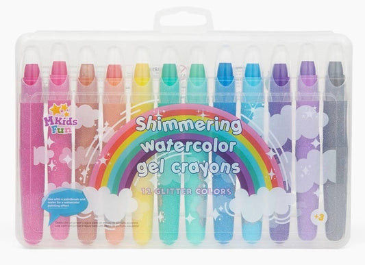 Sparkle twistable 12 glitter colors watercolor gel crayons