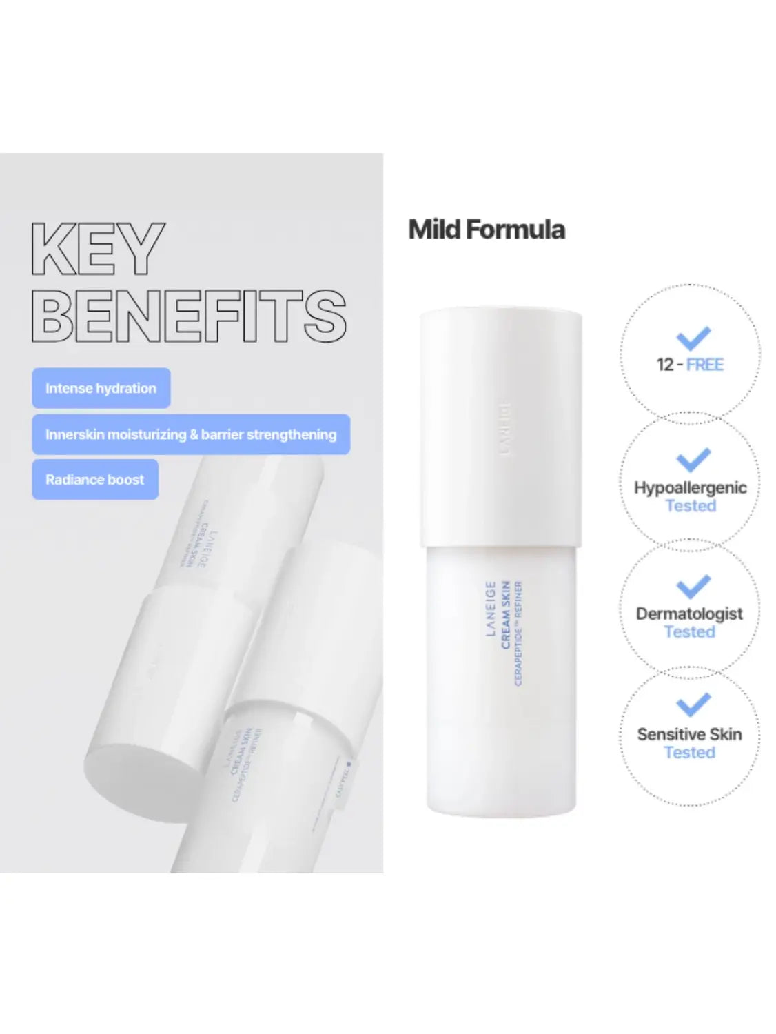 LANEIGE Cream Skin Cerapeptide Refiner Cream Toner : 170ml Full Size - Boxed