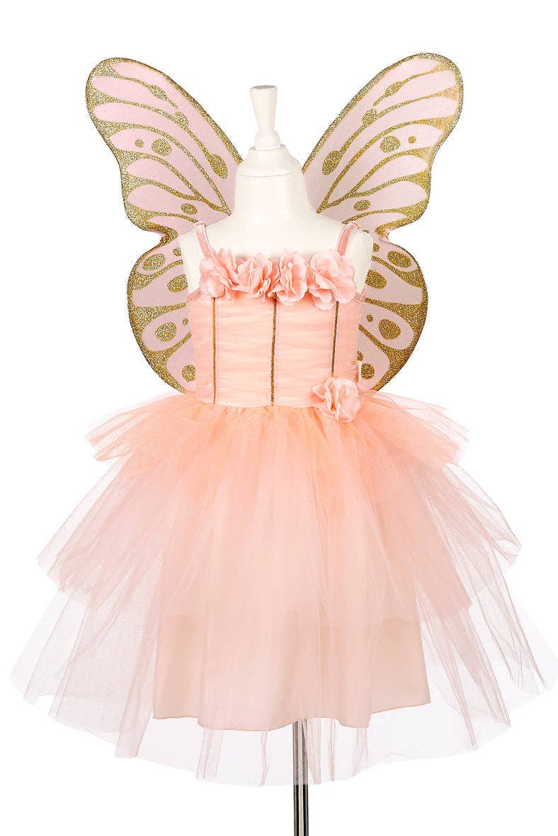 Fairy in Pink Costume- Annemarie - Velvet Dress with Tulle and wings