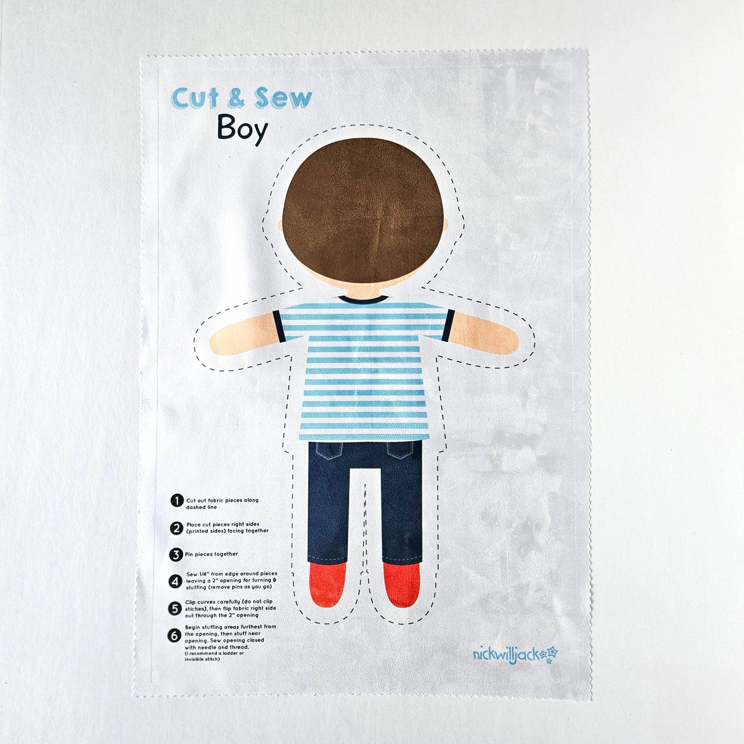 Cut & Sew Boy Plush Doll – Easy Sewing Craft Kit 