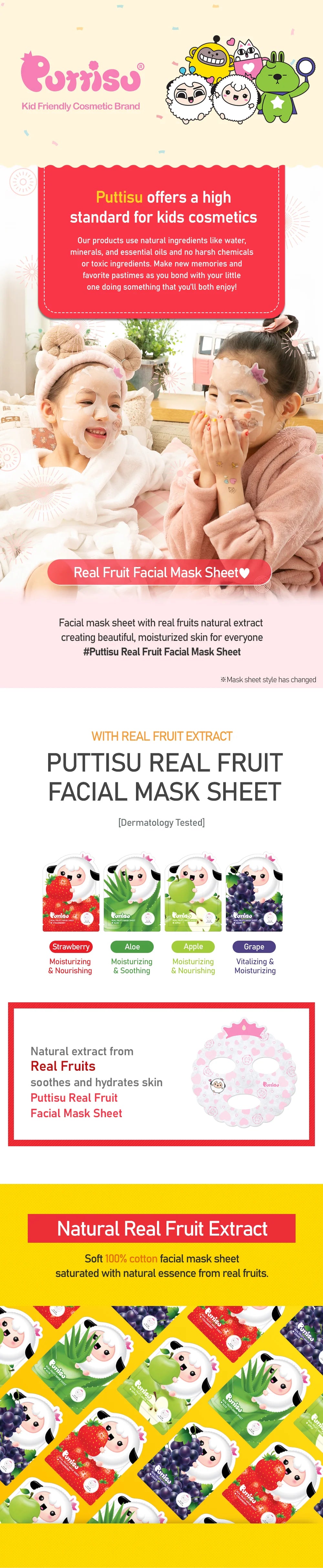 Real Fruit Facial Mask Sheet for Kids - STRAWBERRY