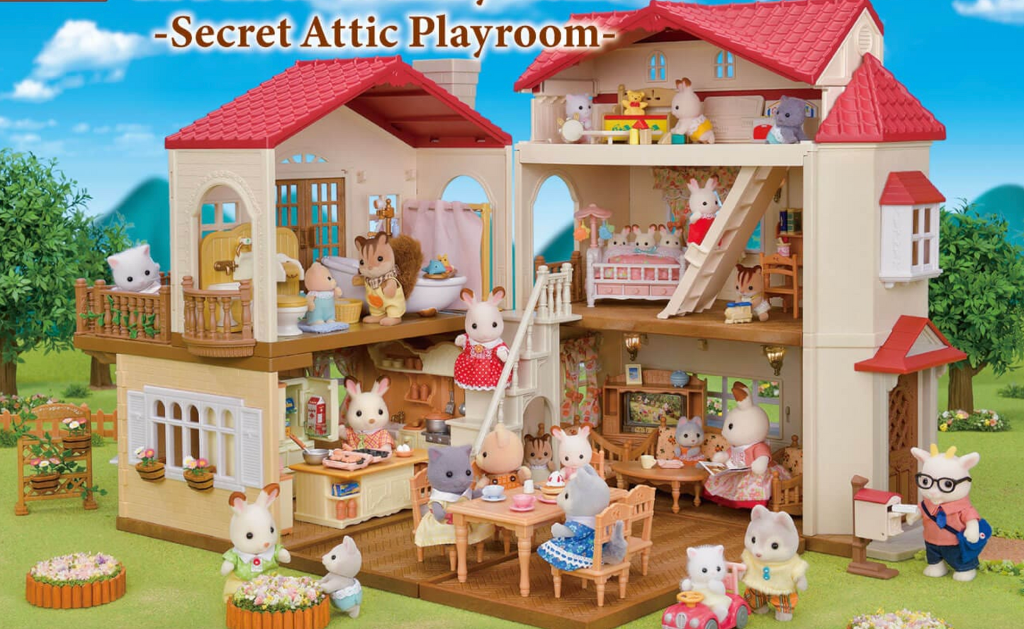 Calico Critters 3 Stories Red Roof Country Home Playset