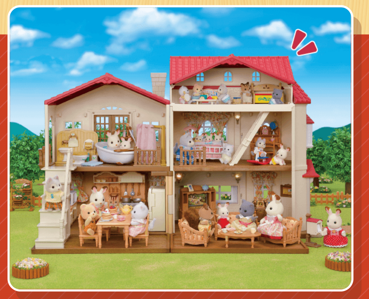 Calico Critters 3 Stories Red Roof Country Home Playset