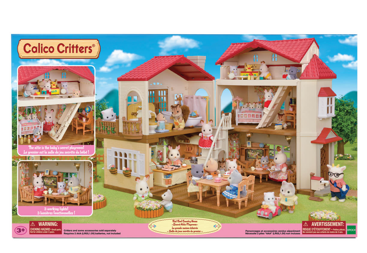 Calico Critters 3 Stories Red Roof Country Home Playset