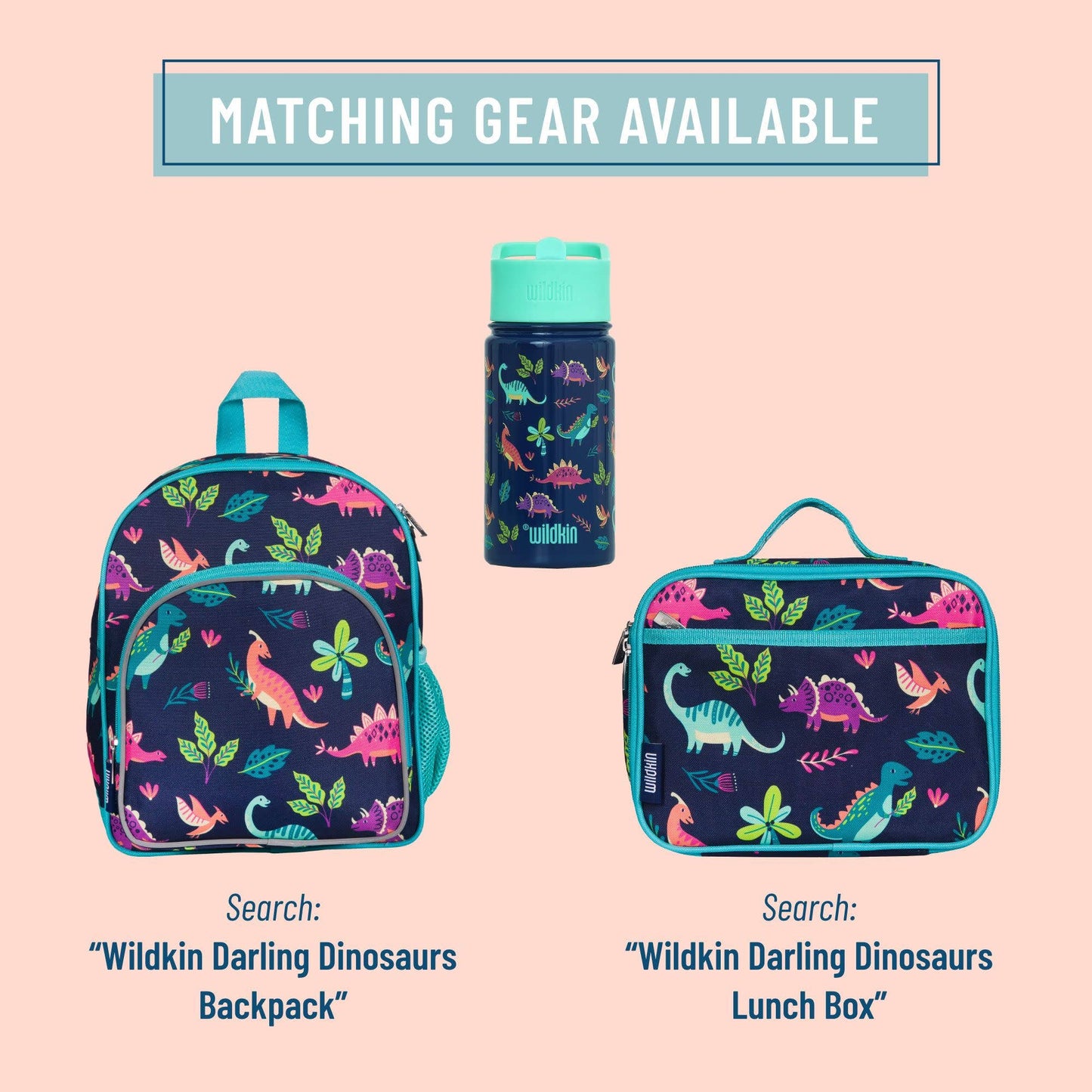 Darling Dinosaurs 14 oz Steel Bottle