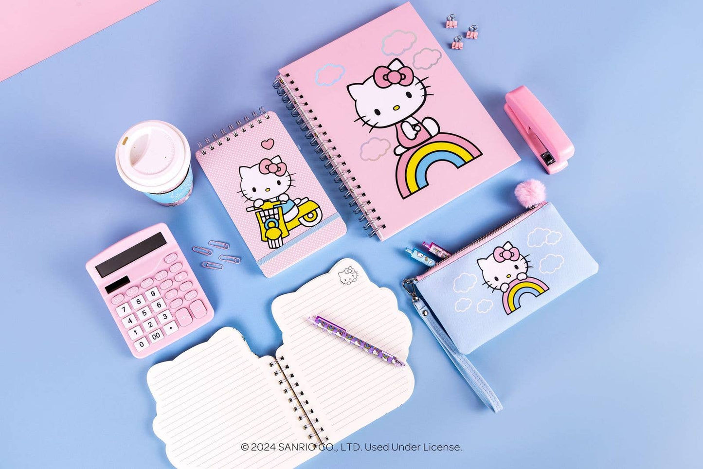 Hello Kitty Classic Pink Top-Spiral Notebook with Pen Loop