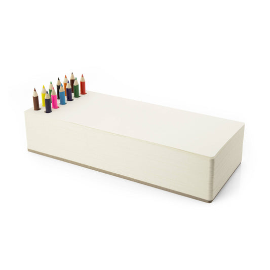 JOTBLOCK Tabletop chunky sketchpad Includes 12 colorful pencils & 380 sheets(Long)