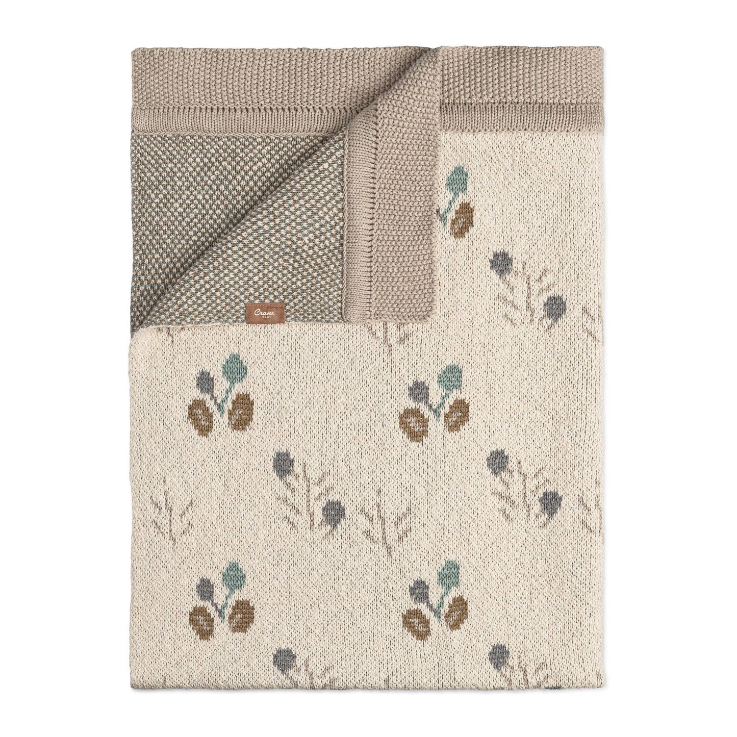 Avery Organic Cotton Knitted Baby Blanket (Poppy)