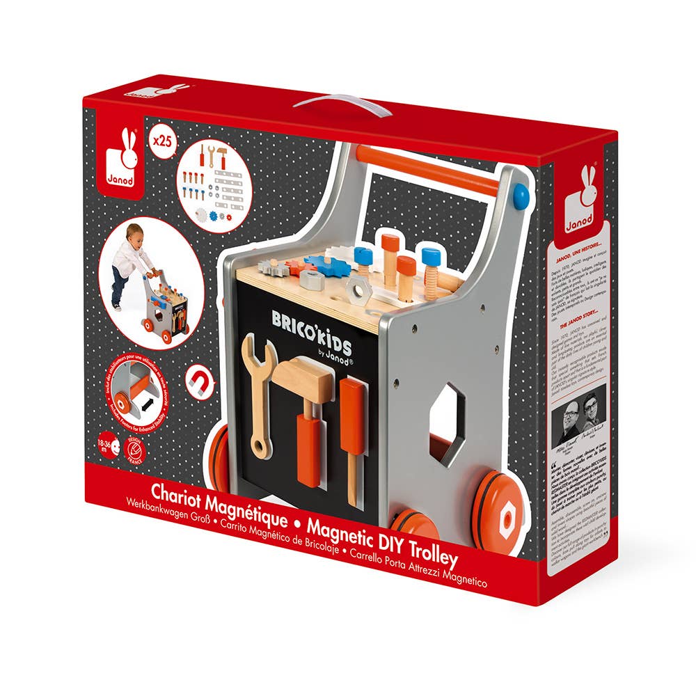 Janod Magnetic Tools Trolley - Walker |  18 months+