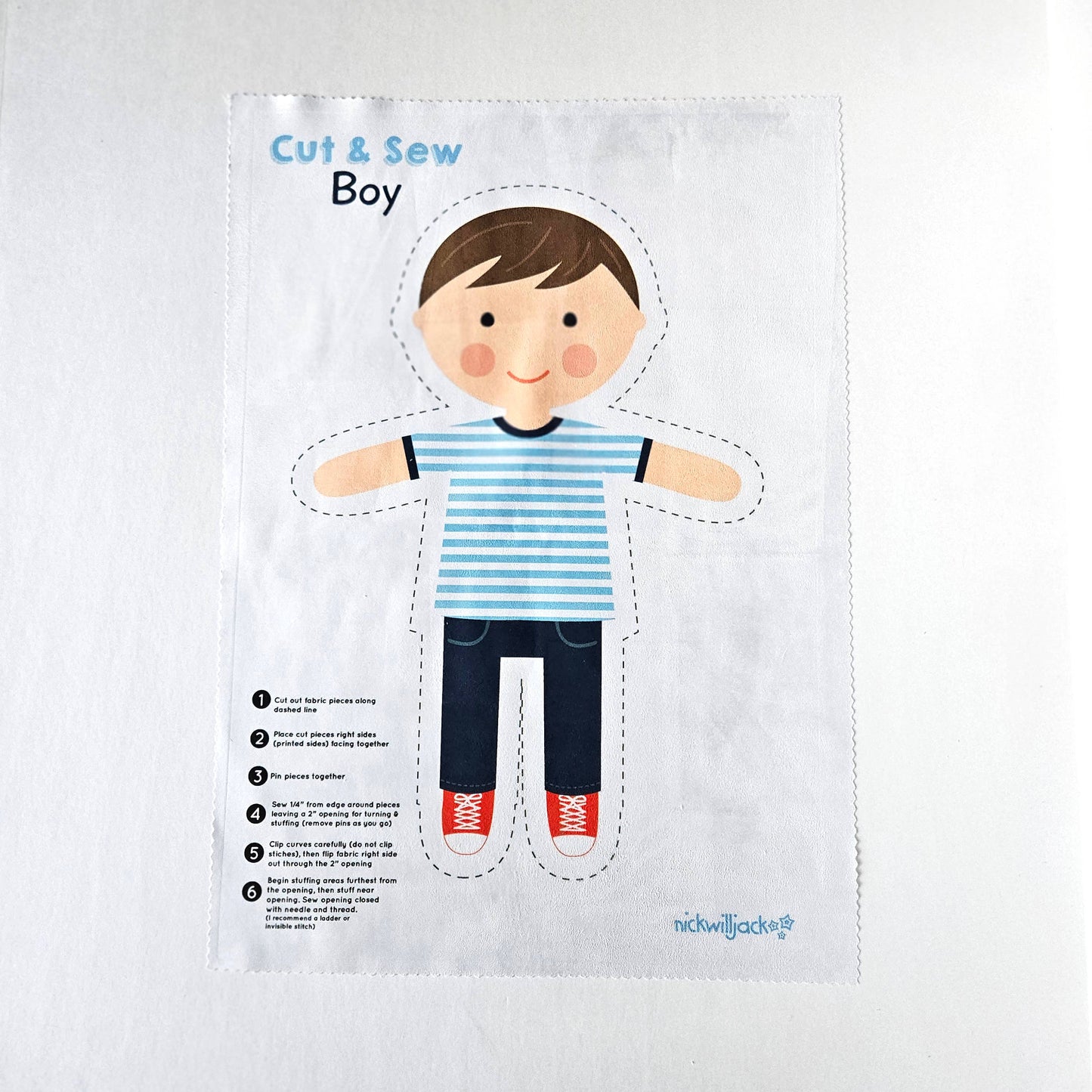 Cut & Sew Boy Plush Doll – Easy Sewing Craft Kit 