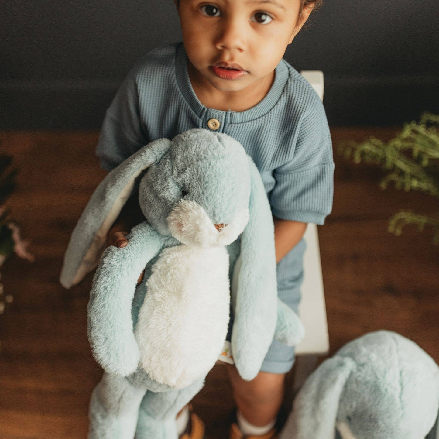 Bunnies by the Bay- Handcrafted Soft Little Nibble 12" Bunny- Maui Blue