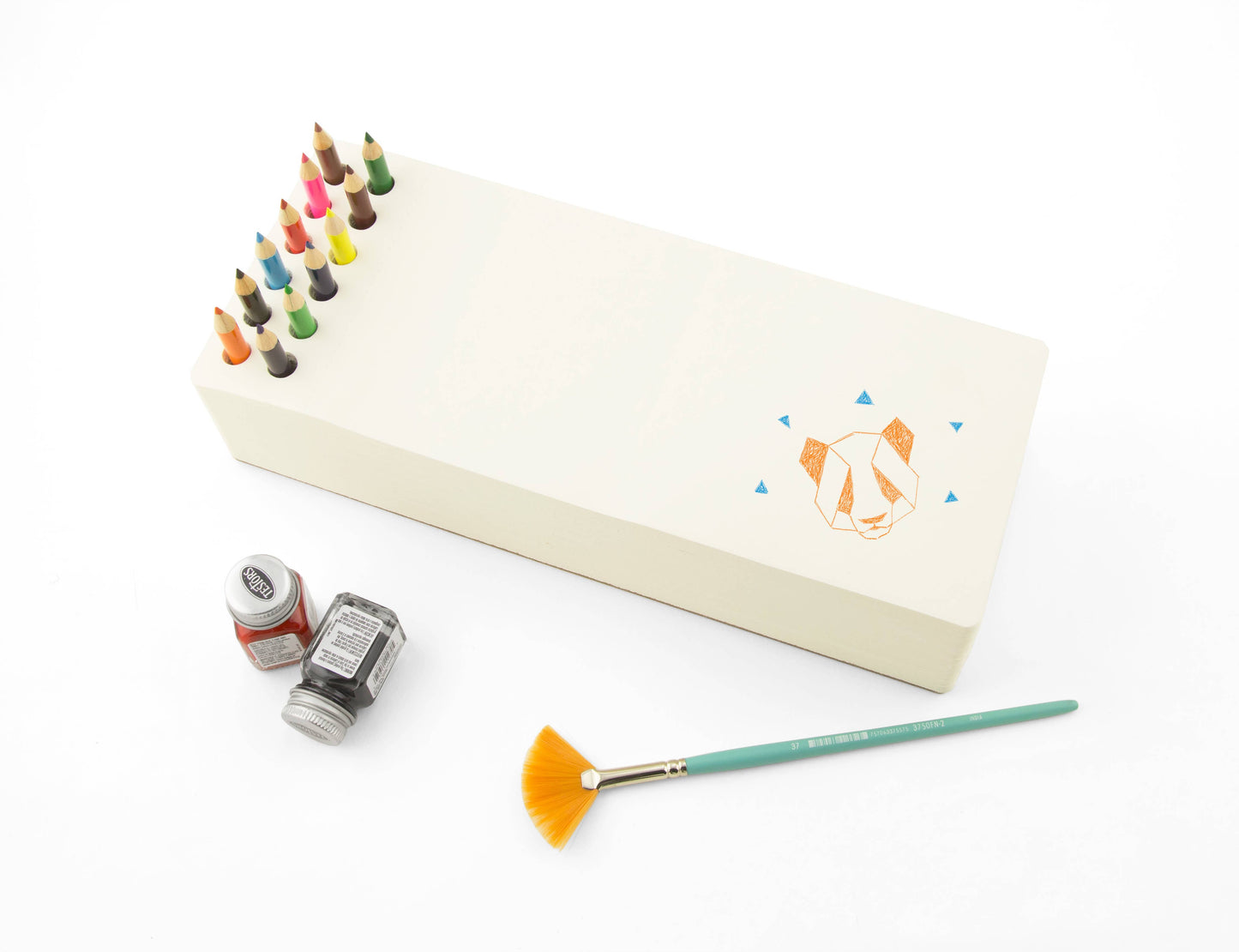 JOTBLOCK Tabletop chunky sketchpad Includes 12 colorful pencils & 380 sheets(Long)