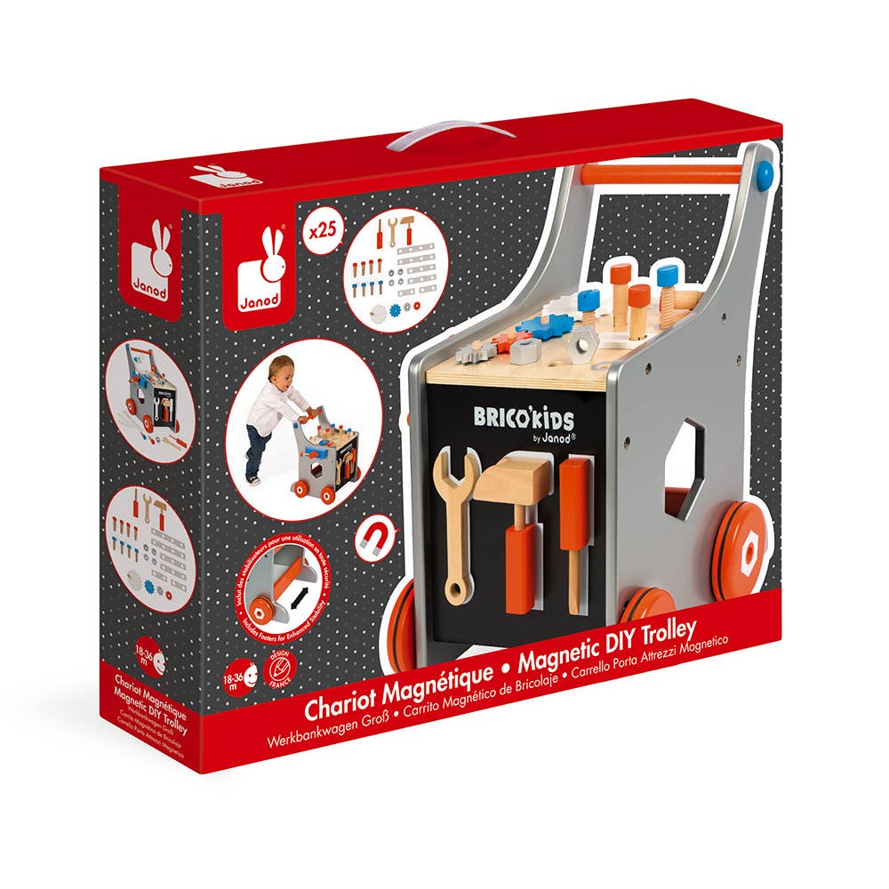 Janod Magnetic Tools Trolley - Walker |  18 months+