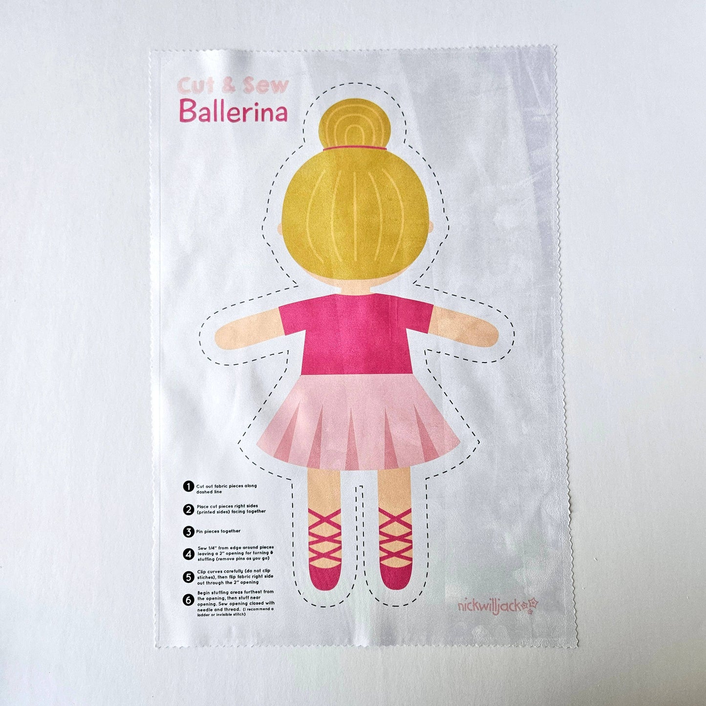 Cut & Sew Ballerina Plush Doll – Easy Sewing Craft Kit
