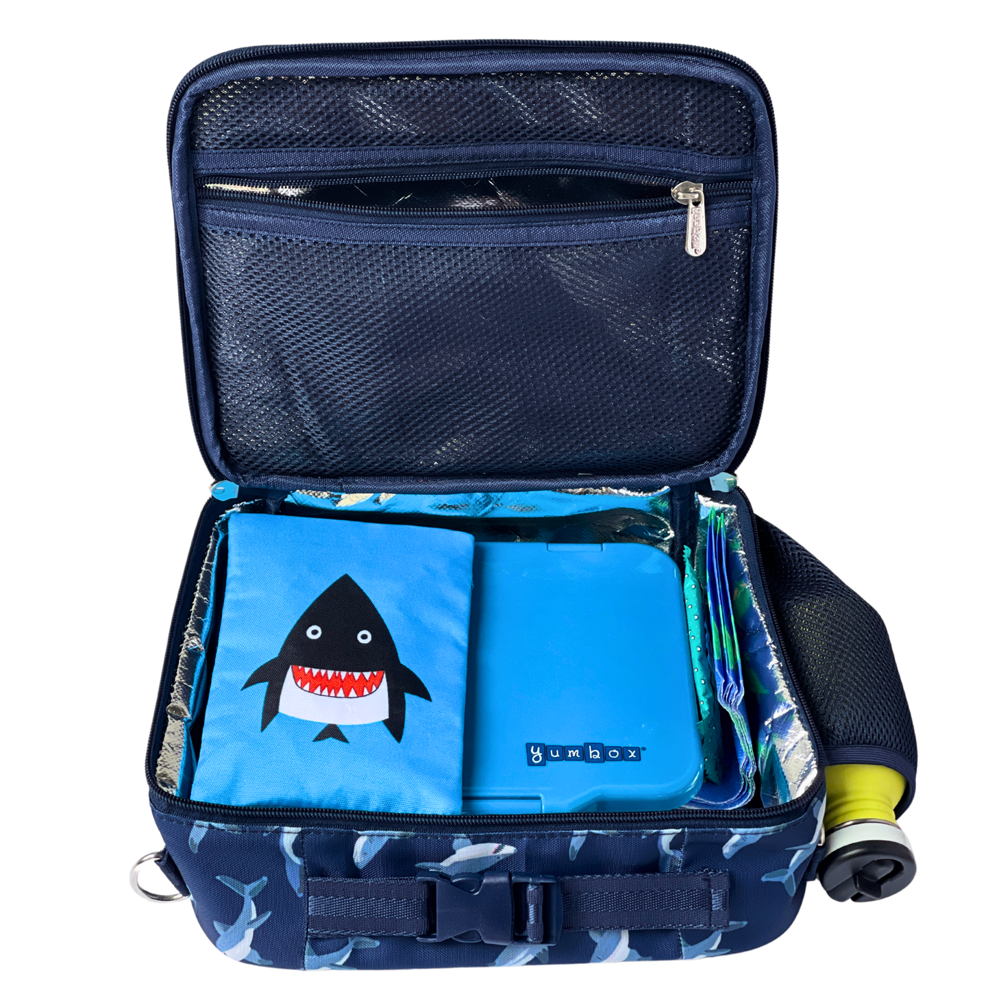 Yumbox Kids Lunch Bag – Shark Print, Insulated, 3-Way Carry