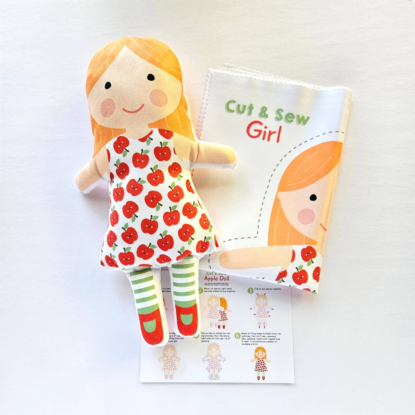 Cut & Sew Apple Girl Plush Doll Sewing Craft Kit